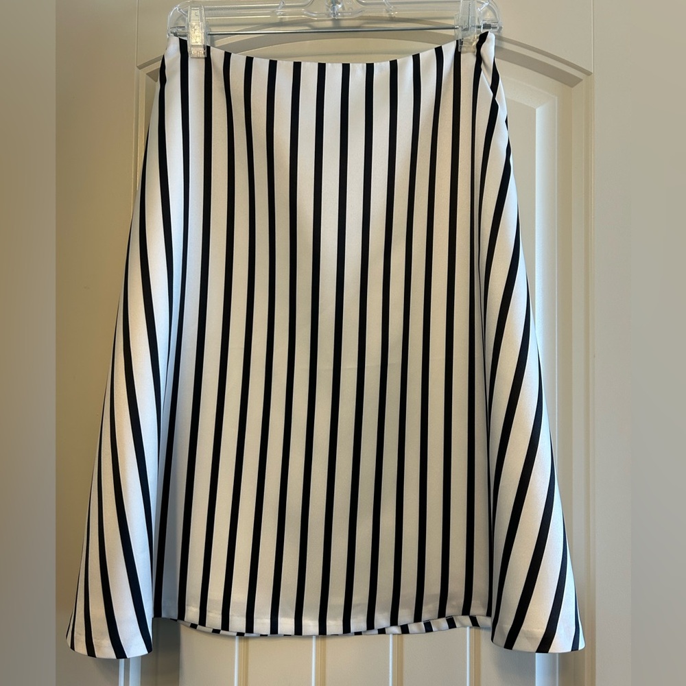NWT The Limited black and white stripes a-line skirt size 4